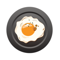 fritte uovo su un' piatto. prima colazione simbolo png
