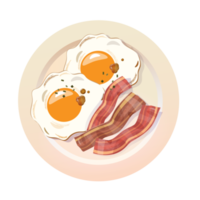 frito huevo con tocino desayuno en plato png