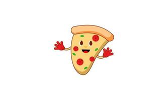 Pizza in retro cartoon style illustration vector