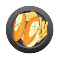 fish and chips on plate png
