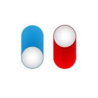 de et sur bouton commutateur bleu et rouge conception png