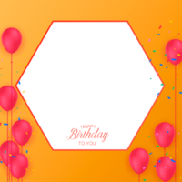 cumpleaños marco con globo png