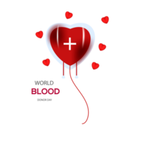 Realistic world blood donor design concept png