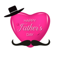 happy father's day design with tie, mustache and  heart png