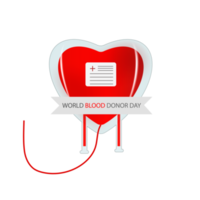 Realistic world blood donor design concept png