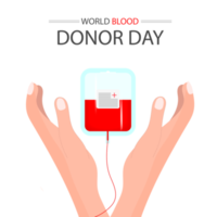 Realistic world blood donor design concept png