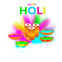 Happy holi festival design with splashing color png