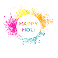 Happy holi festival design with splashing color png