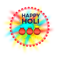 Happy holi festival design with splashing color png