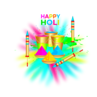 Happy holi festival design with splashing color png