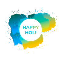 Happy holi festival design with splashing color png