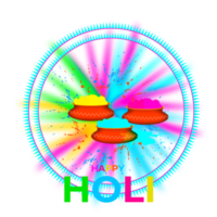 Happy holi festival design with splashing color png