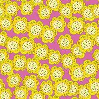 Seamless pattern with doodle flowers. vector