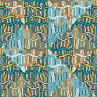 Seamless pattern with abstract wavy lines. Tribal mosaic tile. Textile rapport. vector