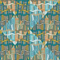 Seamless pattern with abstract wavy lines. Tribal mosaic tile. Textile rapport. vector