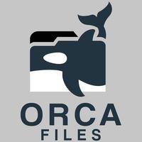 Modern simple minimalist Orca folder storage file mascot logo design vector with modern illustration concept style for badge, emblem and tshirt printing. modern orca logo cartoon illustration.