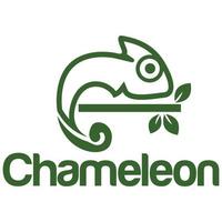 Creative chameleon reptile logo design. modern simple minimalist retro vintage cartoon mascot character logo vector icon illustration template for product, label, zoo