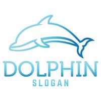 moderno contorno sencillo minimalista delfín mascota logo diseño vector con moderno ilustración concepto estilo para insignia, emblema y camiseta impresión. moderno delfín circulo logo modelo aislado