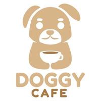 moderno mascota plano diseño sencillo minimalista linda perro logo icono diseño modelo vector con moderno ilustración concepto estilo para cafetería, café comercio, restaurante, insignia, emblema y etiqueta