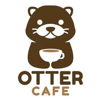 Modern mascot flat design simple minimalist cute otter logo icon design template vector with modern illustration concept style for cafe, coffee shop, restaurant, badge, emblem and label