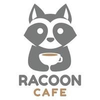 Modern mascot flat design simple minimalist cute raccoon logo icon design template vector with modern illustration concept style for cafe, coffee shop, restaurant, badge, emblem and label