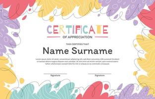 Certificate Template with a Colorful Fun Theme vector