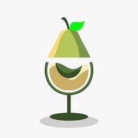 illustration vector of avocado juice in a glass good for bar or cafe logo design template