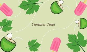 Summer background design template for banner, poster, or greeting card vector
