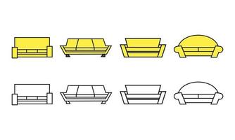 Illustrasi sofa chair vector icon set