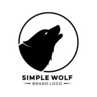 Silhouette illustration of a wolf with a circle concept suitable for team or club logo design template vector