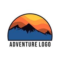 Mountain logo design template for adventure brand or outdoor activity vector