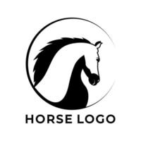 caballo cabeza silueta vector diseño logo modelo