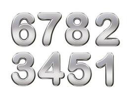 Vector Metal Numbers Chrome Numbers Stock Vector (Royalty Free) 441680401