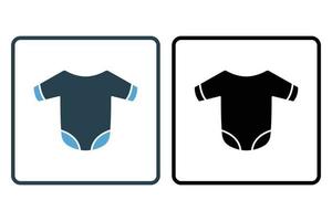 Baby clothes icon illustration. icon related to baby care. Solid icon style. Simple vector design editable