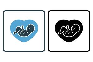 embarazada icono ilustración. icono relacionado a bebé cuidado. sólido icono estilo. sencillo vector diseño editable