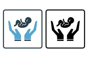 Safe baby icon illustration. icon related to baby care. Solid icon style. Simple vector design editable