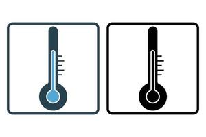 Thermometer icon illustration. icon related to baby care. Solid icon style. Simple vector design editable