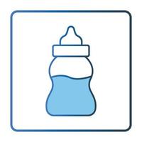 Baby bottle icon illustration. icon related to baby care. Lineal color icon style, two tone icon. Simple vector design editable