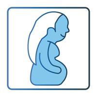 Pregnant icon illustration. icon related to baby care. Lineal color icon style, two tone icon. Simple vector design editable