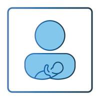 Holding baby icon. icon related to baby care. Lineal color icon style, two tone icon. Simple vector design editable