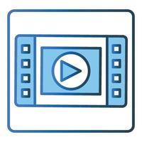 Video clips icon illustration. icon related to music player. Lineal color icon style, two tone icon. Simple vector design editable