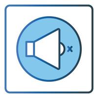 Mute icon illustration. icon related to music player. Lineal color icon style, two tone icon. Simple vector design editable