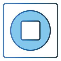 Stop icon illustration. icon related to music player. Lineal color icon style, two tone icon. Simple vector design editable