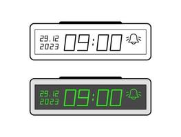 The color icon of the electronic desktop clock. Vector illustration in linear style.