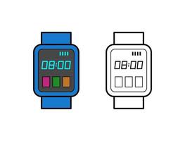 color icono de el electrónico reloj inteligente. vector ilustración en lineal estilo.