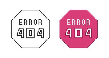 Internet conexión error icono 404. conjunto de retro píxel simbolos vector