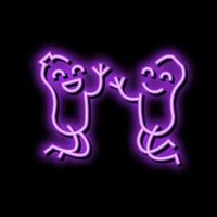 weenie meat character neon glow icon illustration vector