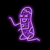 sausage meat character neon glow icon illustration vector