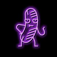 wurst meat character neon glow icon illustration vector