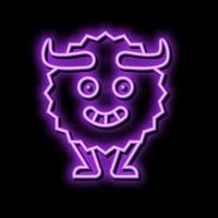 funny monster funny neon glow icon illustration vector